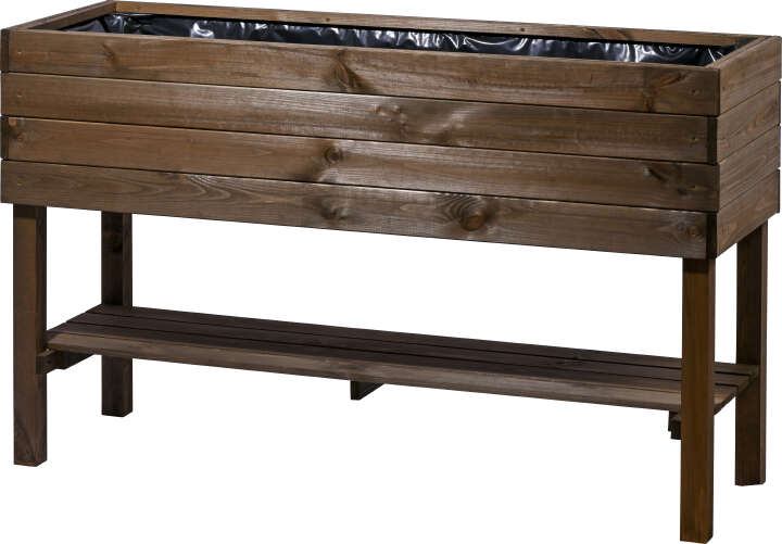 dobar Großes Hochbeet mit Ablage inkl. Pflanzfolie